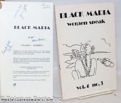 Black Maria: vol. 4, #3; Women Speak [inscribed & signed]