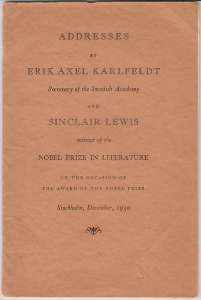 Why Sinclair Lewis Got the Nobel Prize. Address…