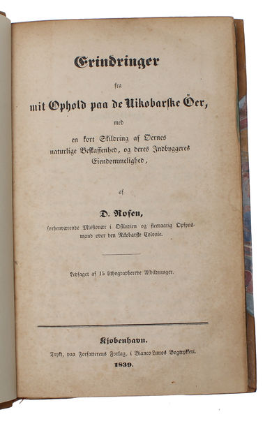 Erindringer fra mit Ophold paa de Nikobarske Öer, med en kort Skildring af Øernes naturlige Beskaffenhed, og deres Indbyggeres Eiendommelighed. - [EARLY DESCRIPTION ON THE NICOBAR ISLANDS] (photo 3)