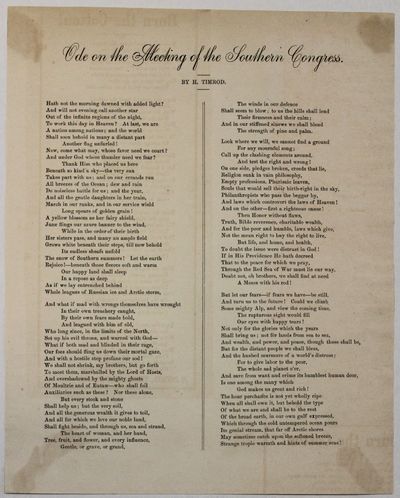 ODE ON THE MEETING OF THE SOUTHERN CONGRESS