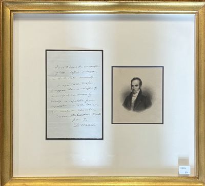 Autographed Signed Note from Daniel Webster