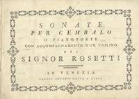 Sonate per Cembalo o Pianoforte Con Accompagnamento d'un Violino. [Piano part]