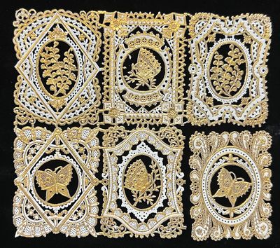 Full Sheet of 1850s Lace Papers for Valentine Manufacturing