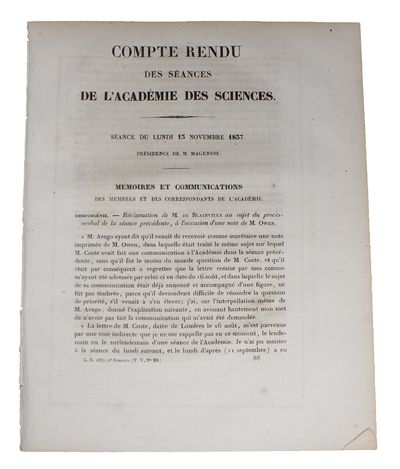 Extrait de la premiere partie d'un Mémoire sur la…