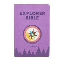 CSB Explorer Bible for Kids, Lavender Compass LeatherTouch, Red Letter, Full-Color Design,...