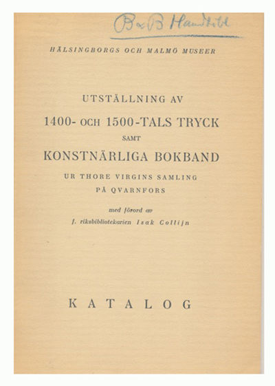 Utställning av 1400- och 1500-tals tryck samt…