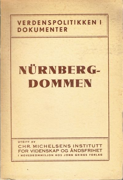Nürnberg-dommen. Utgitt av Chr. Michelsens…