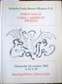 Emile Gallé, Vases, Lampes et Projets. Dimanche 24 octobre 1982.