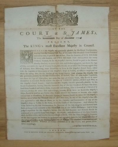 At the Court at St. James's, The Seventeenth Day of December, 1794...