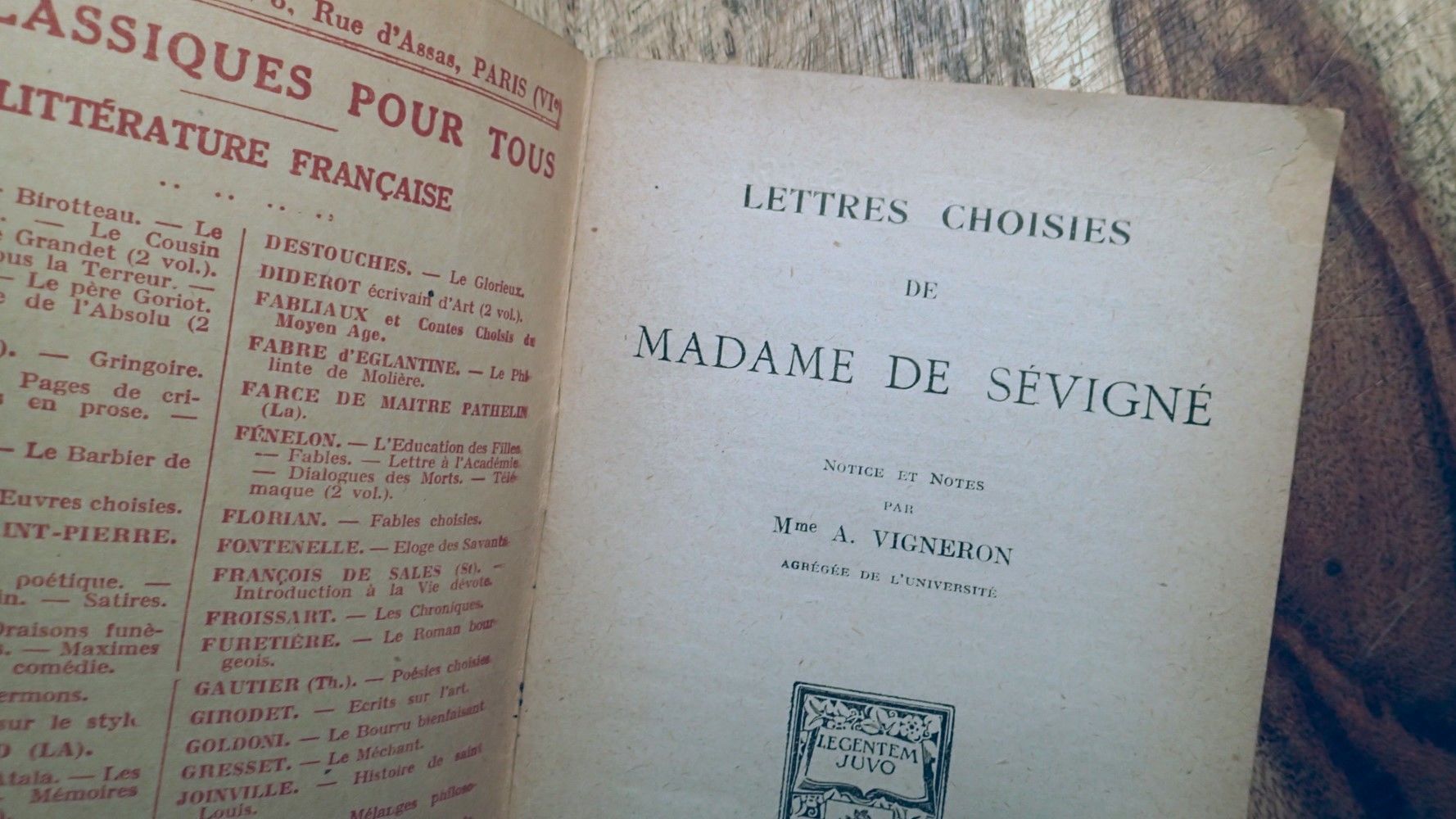 MADAME DE SEVIGNE LETTRES CHOISIES (Les Classiques Pour Tous, Librairie Hatier, No. 27) by MADAME DE SEVIGNE LETTRES CHOISIES (Les Classiques Pour Tous, Librairie Hatier, No. 27) by