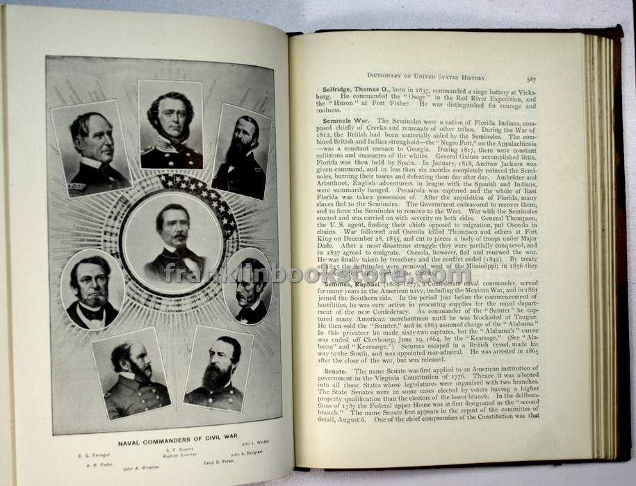 BIBLIO Dictionary of United States History 1898 by J.Franklin Jameson