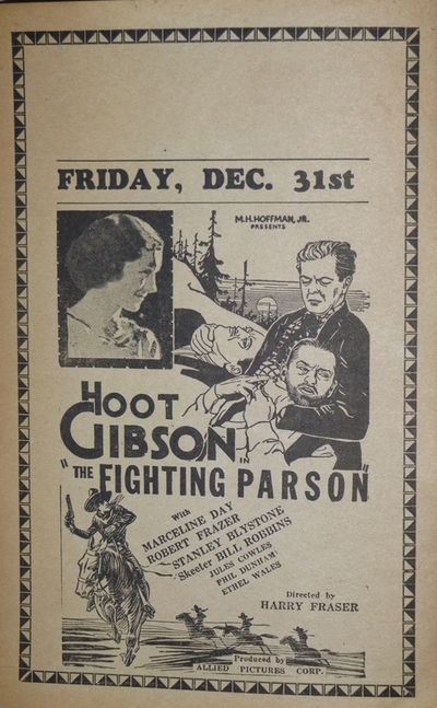 Theatre Advertising Handout: Hoot Gibson: The Fighting Parson (1933)
