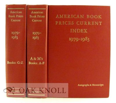 New York: ABPC, 1984. cloth. Auction Records. 8vo. cloth. xiv,1074; (xxxviii),1075-2246 pages. 2 vol...