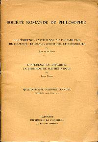 De l'évidence cartésienne au probabilisme de Cournot.