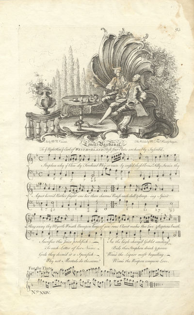 Love's Bacchanal. Set by Mr. R. Vincent. The Words by Mr. Thos. Hundeshagen. Plate 93 from George Bickham's The Musical Entertainer
