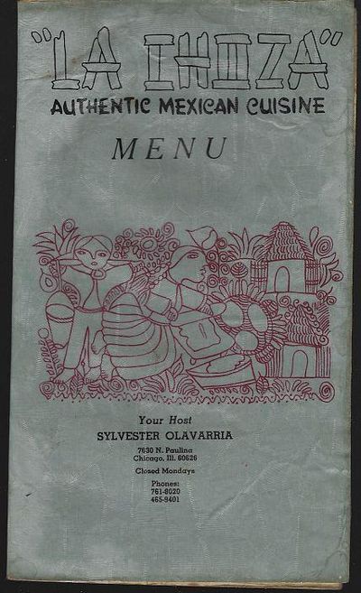 Vintage Menu From La Choza Mexican Cuisine Chicago Illinois By Menu - Nd