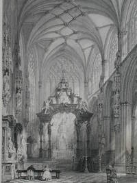 Belgium: Chapel of St Gudule, Brussels. by Original Steel Engraving - 1847