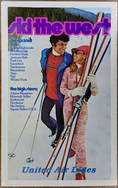 Ski the West. United Air Lines [Western United States Ski Poster]