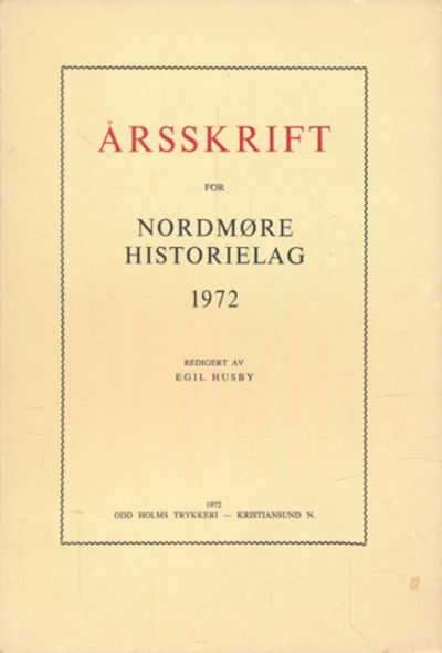 ÃRSSKRIFT FOR NORDMÃRE HISTORIELAG.