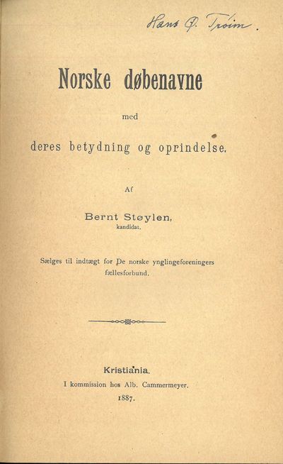 Norske døbenavne med deres betydning og…