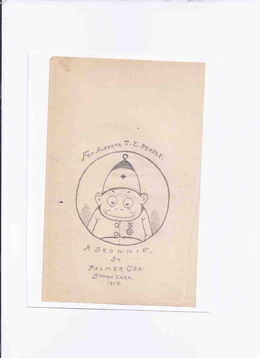A BROWNIE by Palmer Cox ( Original Art )( Brome Lake Quebec 1917