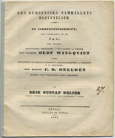 Det europeiska samhällets begynnelser. En…