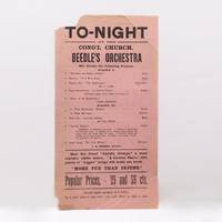 Broadside" To-Night at the Cong'l Church Bedle's Orchestra... 'A Colored Poem,' with plenty of 'nigger' songs will make you smile. 'More fun than Injuns.'...