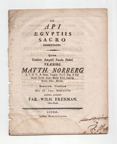 De api Aegyptiis sacro dissertatio.