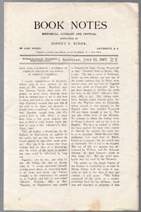 Vintage Issue of Book Notes Historical, Literary and Critical Magazine for  July 13, 1907