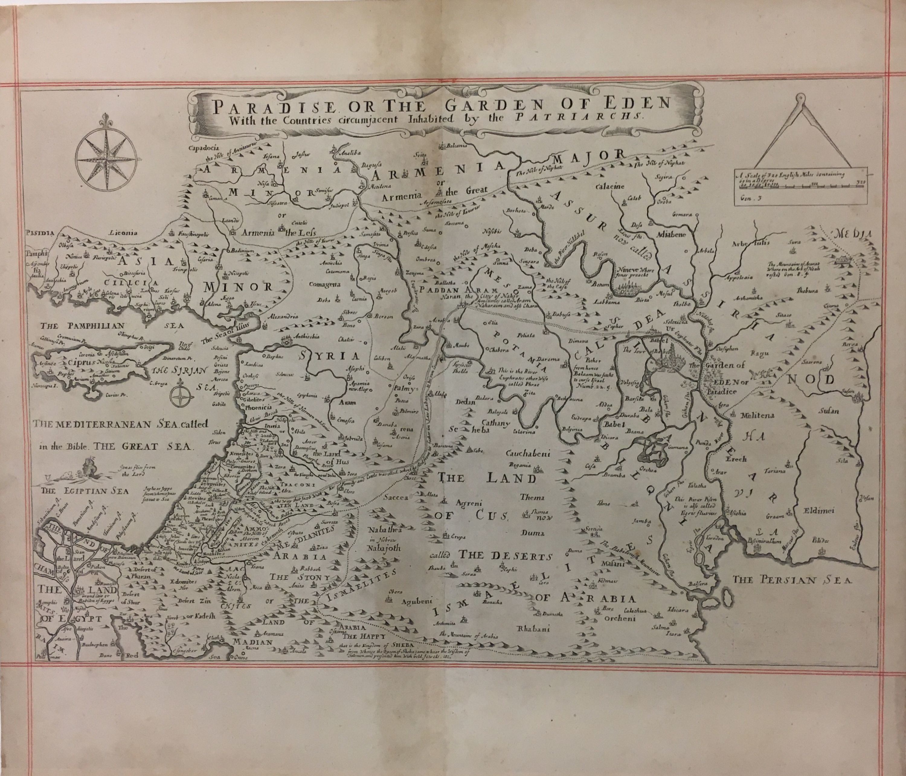 Paradise Or The Garden Of Eden With The Countries Circumjacent Inhabited By The Patriarchs By Moxon Joseph