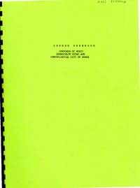 image of Gordon Sherwood: Composer of Music - Curriculum Vitae and Chronological List of Works (through 1982)