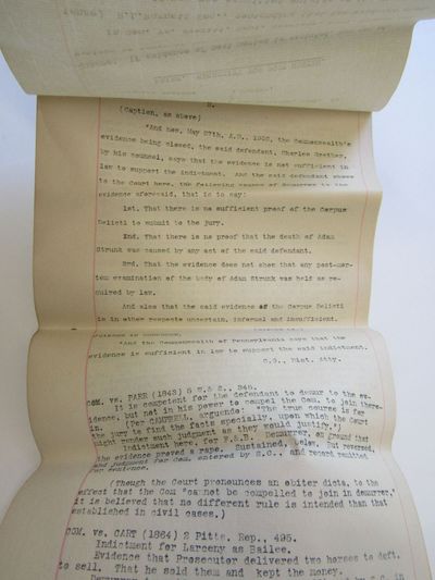 Commonwealth of Pennsylvania VS. Charles Grether Oyer & Terminer of Monroe Co. May Sessions, 1902 Charge of Murder