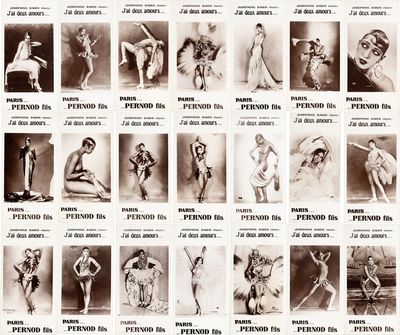 21 Photo Promotional Cards for L'Exposition Coloniale Performances; Pernod Fils pavilion