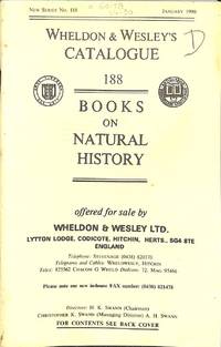 Catalogue 188/January 1990: Books on Natural History by WHELDON & WESLEY LTD - ENGLAND - from Frits Knuf Antiquarian Books (SKU: 60138)