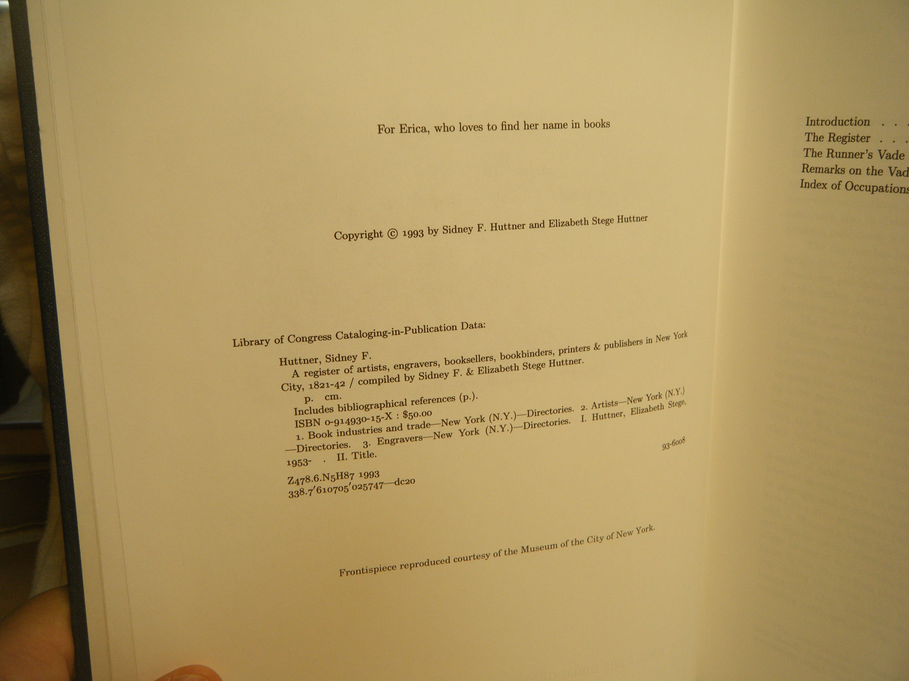 A Register of Artists, Engravers, Booksellers Bookbinders, Printers