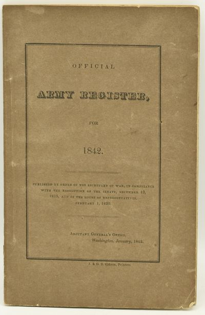OFFICIAL ARMY REGISTER, FOR 1842