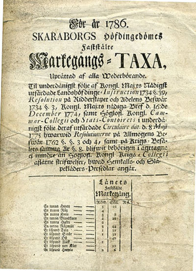 För år 1786. Skaraborgs höfdingedömes faststälte…
