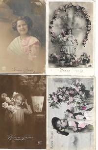 image of Lot of 4 Antique NEW YEARS Postcards from France_Belgium