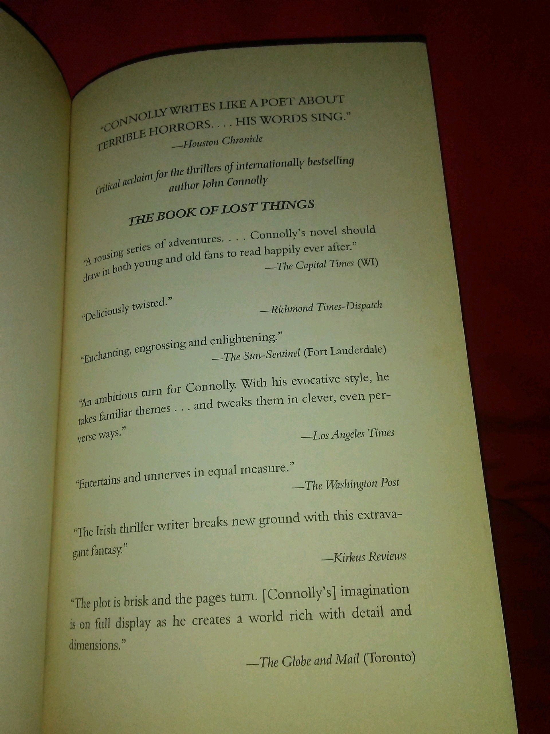 The Book of Lost Things by John Connolly Trade Paperback 2007 Washington Square Press