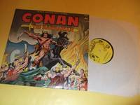 cover of Conan the Barbarian - 33 1/3 Record Album with 4 Stories - The Jewel of the Ages / Shadow of the Stolen City / The Thunder Dust / The Crawler in the Mists / Marvel Comics ( LP / Album )