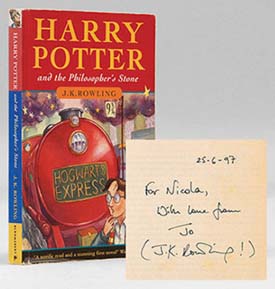 cover of inscribed Harry Potter